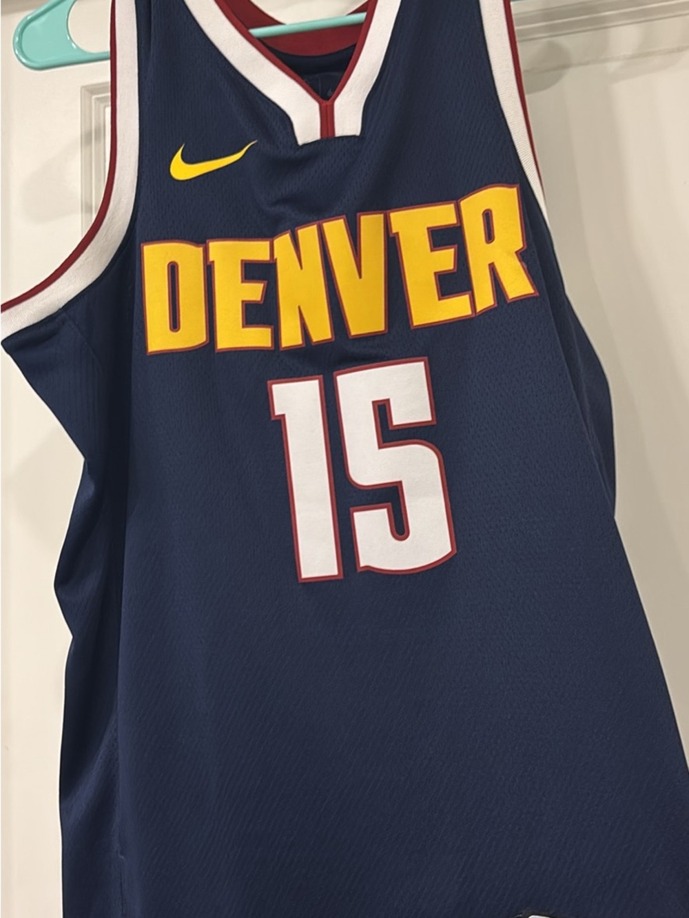 Nike Navy Denver Basketball Jersey with Yellow Accents